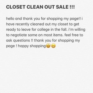 CLOSET CLEAN OUT SALE !!!!!!!!!!!